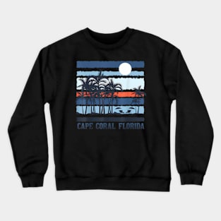 Cape Coral Florida Summer Travel 80S Beach Crewneck Sweatshirt